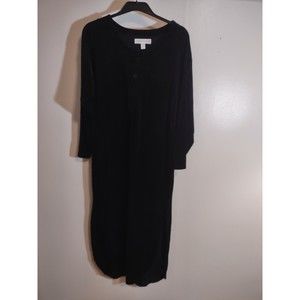 Victoria Secret Women's S Black Velvet Dress Vintage Button Long Sleeve